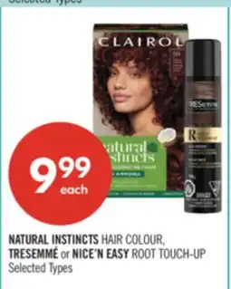 Shoppers Drug Mart NATURAL INSTINCTS HAIR COLOUR, TRESEMMÉ or NICE'N EASY ROOT TOUCH-UP offer