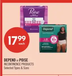 Shoppers Drug Mart DEPEND or POISE INCONTINENCE PRODUCTS offer