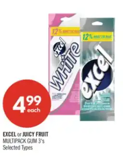Shoppers Drug Mart EXCEL or JUICY FRUIT MULTIPACK GUM 3's offer
