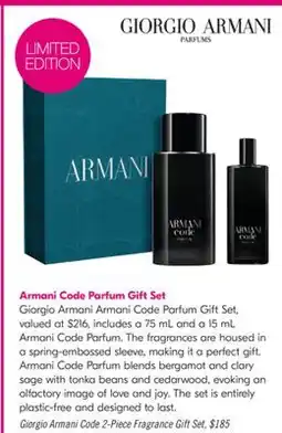 Shoppers Drug Mart Giorgio Armani Code 2-Piece Fragrance Gift Set offer