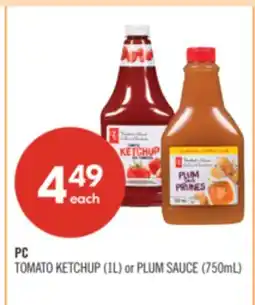 Shoppers Drug Mart PC TOMATO KETCHUP (1L) or PLUM SAUCE (750mL) offer