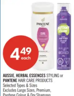 Shoppers Drug Mart AUSSIE, HERBAL ESSENCES STYLING or PANTENE HAIR CARE PRODUCTS offer
