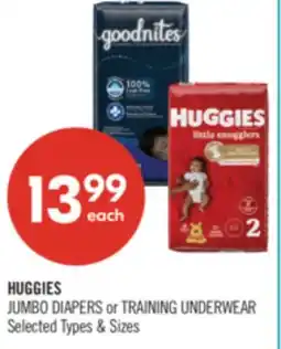 Shoppers Drug Mart HUGGIES JUMBO DIAPERS or TRAINING UNDERWEAR offer