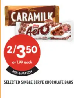 Shoppers Drug Mart SELECTED SINGLE SERVE CHOCOLATE BARS offer