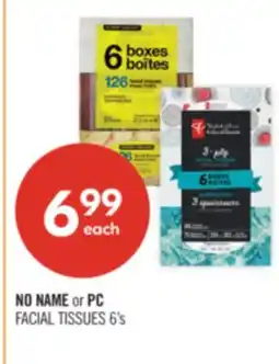 Shoppers Drug Mart NO NAME or PC FACIAL TISSUES offer