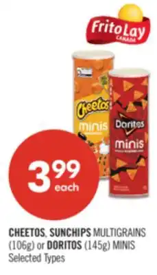 Shoppers Drug Mart CHEETOS, SUNCHIPS MULTIGRAINS (106g) or DORITOS (145g) MINIS offer