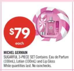 Shoppers Drug Mart MICHEL GERMAIN SUGARFUL 3-PIECE SET Contains: Eau de Parfum (100mL), Lotion (100mL) and Lip Gloss offer