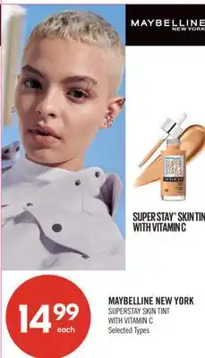 Shoppers Drug Mart MAYBELLINE NEW YORK SUPERSTAY SKIN TINT WITH VITAMIN C offer