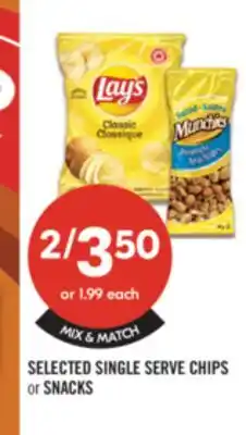 Shoppers Drug Mart SELECTED SINGLE SERVICE CHIPS or SNACKS offer