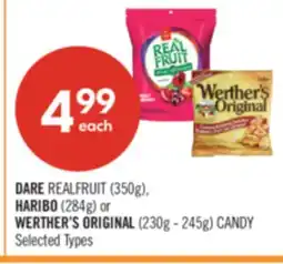 Shoppers Drug Mart DARE REALFRUIT (350g), HARIBO (284g) or WERTHER'S ORIGINAL (230g - 245g) CANDY offer