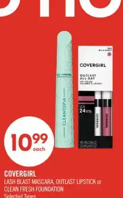 Shoppers Drug Mart COVERGIRL LASH BLAST MASCARA, OUTLAST LIPSTICK or CLEAN FRESH FOUNDATION offer