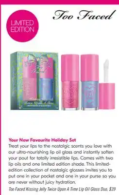 Shoppers Drug Mart Too Faced Kissing Jelly Twice Upon A Time Lip Oil Gloss Duo offer