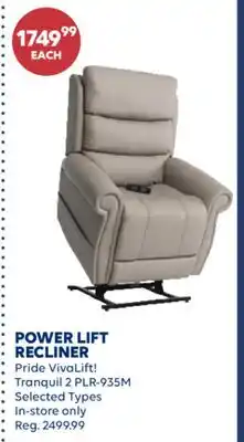 Wellwise by Shoppers POWER LIFT RECLINER Pride VivaLift! Tranquil 2 PLR-935M offer
