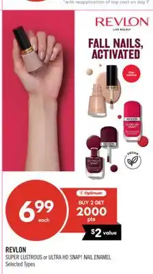 Shoppers Drug Mart REVLON SUPER LUSTROUS or ULTRA HD SNAP! NAIL ENAMEL offer