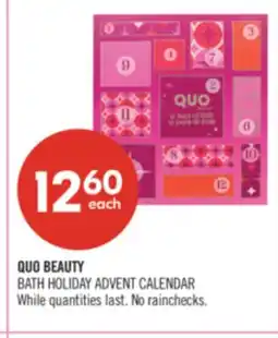 Shoppers Drug Mart QUO BEAUTY BATH HOLIDAY ADVENT CALENDAR offer