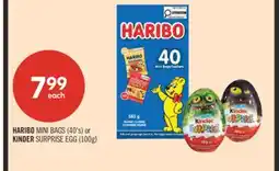 Shoppers Drug Mart HARIBO MINI BAGS (40's) or KINDER SURPRISE EGG (100g) offer