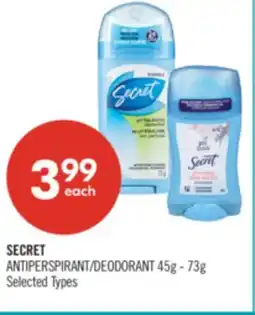 Shoppers Drug Mart SECRET ANTIPERSPIRANT/DEODORANT offer