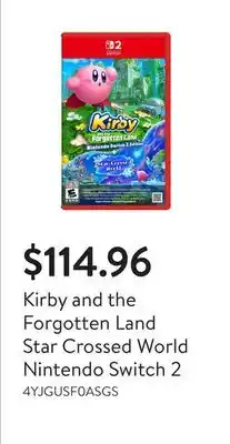 Walmart Kirby and the Forgotten Land Star Crossed World Nintendo Switch 2 offer