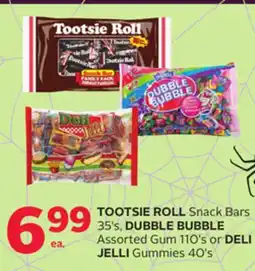 Rexall TOOTSIE ROLL Snack Bars 35' s, DUBBLE BUBBLE Assorted Gum 110' s or DELI JELLI Gummies 40' s offer