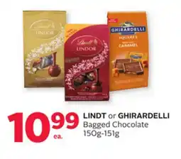 Rexall LINDT or GHIRARDELLI Bagged Chocolate offer