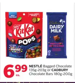 Rexall NESTLÉ Bagged Chocolate 135g-203g or CADBURY Chocolate Bars 180g-200g offer