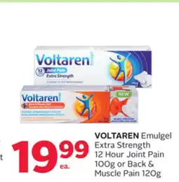 Rexall VOLTAREN Emulgel Extra Strength 12 Hour Joint Pain 100g or Back & Muscle Pain 120g offer