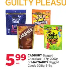 Rexall CADBURY Bagged Chocolate 147g-200g or MAYNARDS Bagged Candy 308g-315g offer