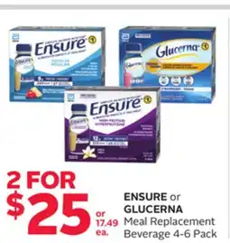 Rexall ENSURE or GLUCERNA Meal Replacement Beverage offer