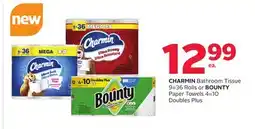 Rexall CHARMIN Bathroom Tissue 9=36 Rolls or BOUNTY Paper Towels 4=10 Doubles Plus offer