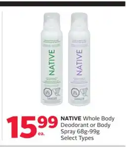 Rexall NATIVE Whole Body Deodorant or Body Spray offer