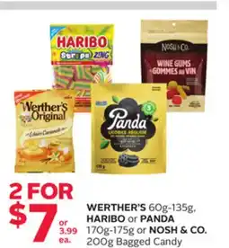 Rexall WERTHER'S 60g-135g, HARIBO or PANDA 170g-175g or NOSH & CO. 200g Bagged Candy offer