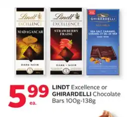 Rexall LINDT Excellence or GHIRARDELLI Chocolate Bars offer
