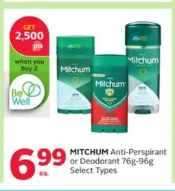 Rexall MITCHUM Anti-Perspirant or Deodorant offer