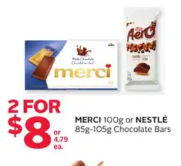 Rexall MERCI 100g or NESTLÉ 85g-105g Chocolate Bars offer