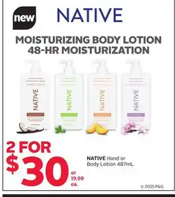 Rexall NATIVE Hand or Body Lotion offer
