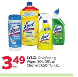 Rexall LYSOL Disinfecting Wipes 30' s-35' s or Cleaners 650mL-1.2L offer