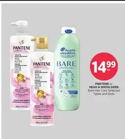 Rexall PANTENE or HEAD & SHOULDERS Bare Hair Care offer