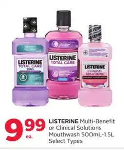 Rexall LISTERINE Multi-Benefit or Clinical Solutions Mouthwash offer