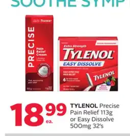 Rexall TYLENOL Precise Pain Relief 113g or Easy Dissolve 500mg offer