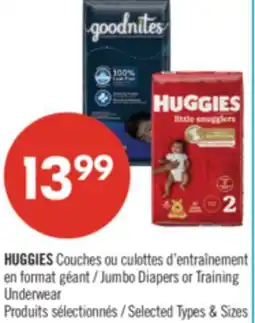 Pharmaprix HUGGIES Jumbo Diapers or Training Underwear offer