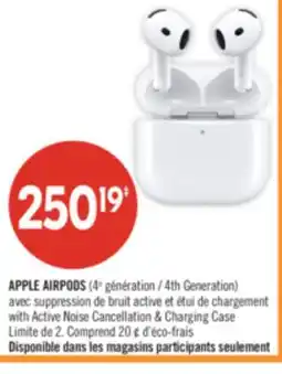 Pharmaprix APPLE AIRPODS 4th Generation with Active Noise Cancellation & Charging Case offer