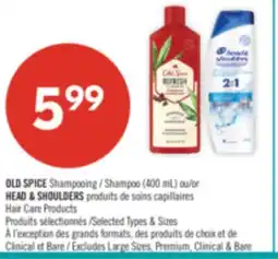 Pharmaprix OLD SPICE Shampoo 400 ml or HEAD & SHOULDERS Hair Care Products offer