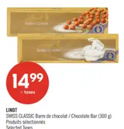 Pharmaprix LINDT SWISS CLASSIC Chocolate Bar offer