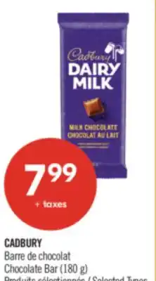 Pharmaprix CADBURY Chocolate Bar offer