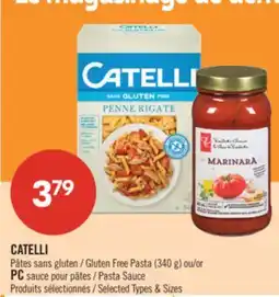 Pharmaprix CATELLI Gluten Free Pasta (340 g) or PC Pasta Sauce offer