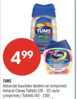 Pharmaprix TUMS Antacid Chewy Tablets (28 - 32) or Tablets (60 - 100) offer