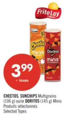 Pharmaprix CHEETOS, SUNCHIPS Multigrains (106 g) or DORITOS (145 g) Minis offer