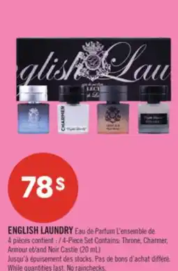 Pharmaprix ENGLISH LAUNDRY Eau de Parfum 4-Piece Set Contains: Throne, Charmer, and Noir Castle (20 mL) offer