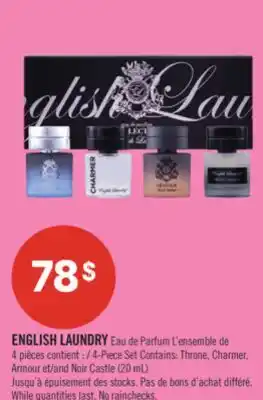 Pharmaprix ENGLISH LAUNDRY Eau de Parfum 4-Piece Set Contains: Throne, Charmer, and Noir Castle (20 mL) offer