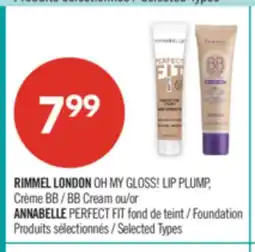 Pharmaprix RIMMEL LONDON OH MY GLOSS! LIP PLUMP, BB Cream or ANNABELLE PERFECT FIT Foundation offer
